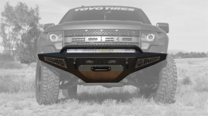 Ford F-150 Raptor Bumper - Front - Addictive Desert Designs - HoneyBadger with Winch Mount - Hammer Black, Satin Black - `10-`14